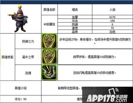 人族之魂 《战塔英雄》英雄属性图鉴