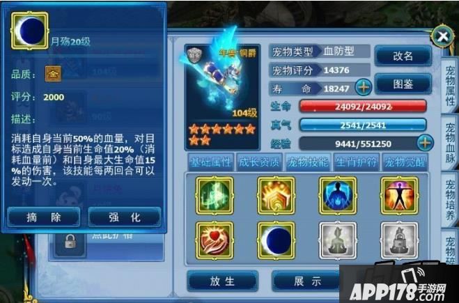 神雕侠侣手游血防型月饼兔技能