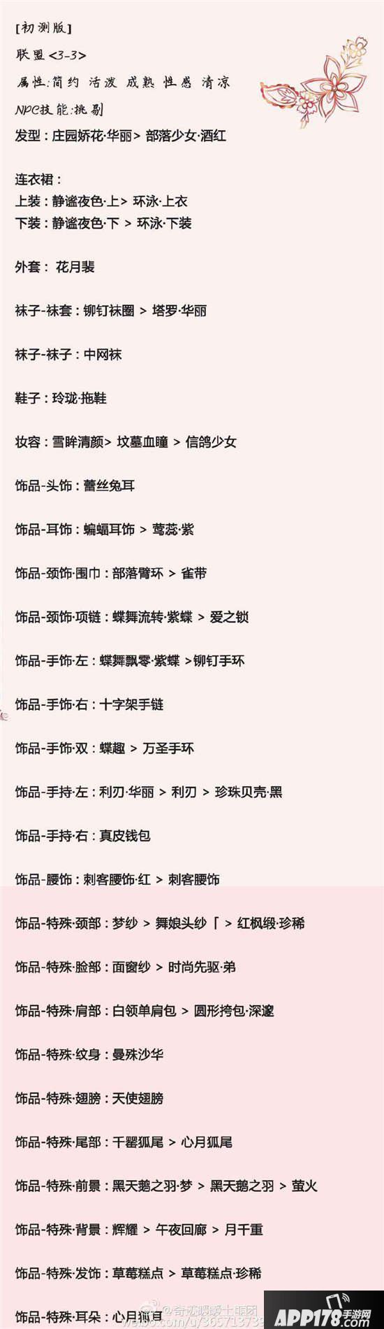 奇迹暖暖联盟委托3-3高分S搭配