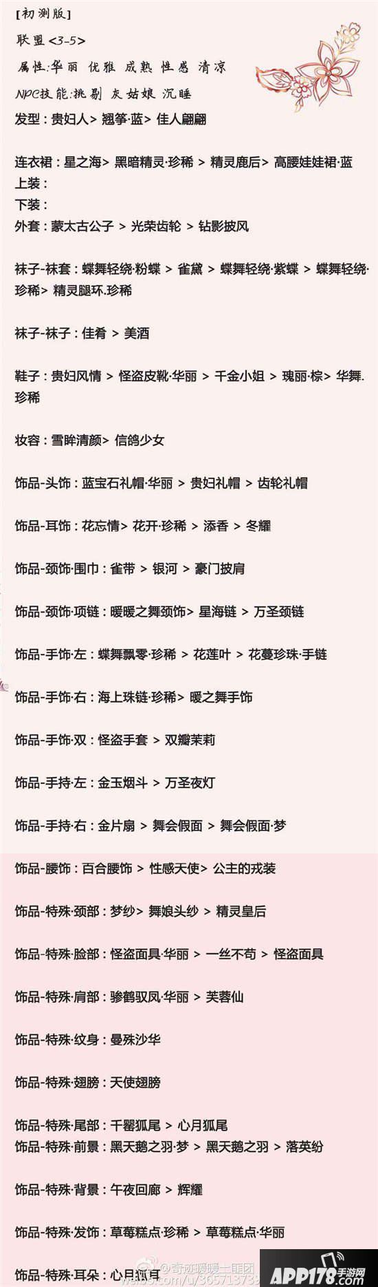 奇迹暖暖联盟委托3-5高分S搭配攻略