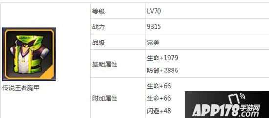 天天来战传说王者胸甲属性图鉴