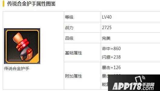 天天来战传说合金护手属性图鉴
