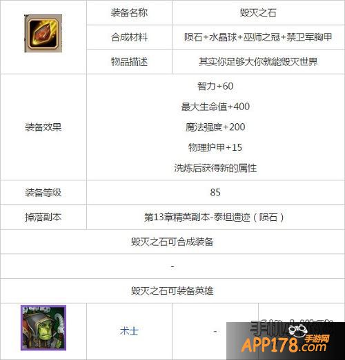 刀塔传奇术士觉醒装备介绍