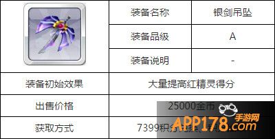 银剑吊坠属性图鉴