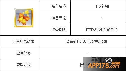 天天风之旅圣诞铃铛属性图鉴