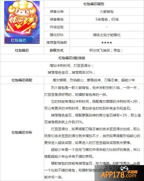 天天酷跑红包福芯属性