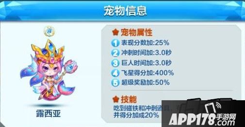 天天酷跑露西亚属性