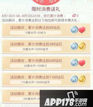 奇迹暖暖消耗钻石兑换福利