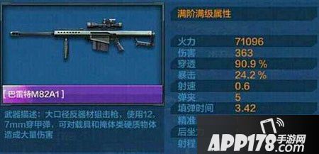 全民突击巴雷特M82A1属性