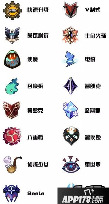 崩坏学园2装备图标系列详细分类