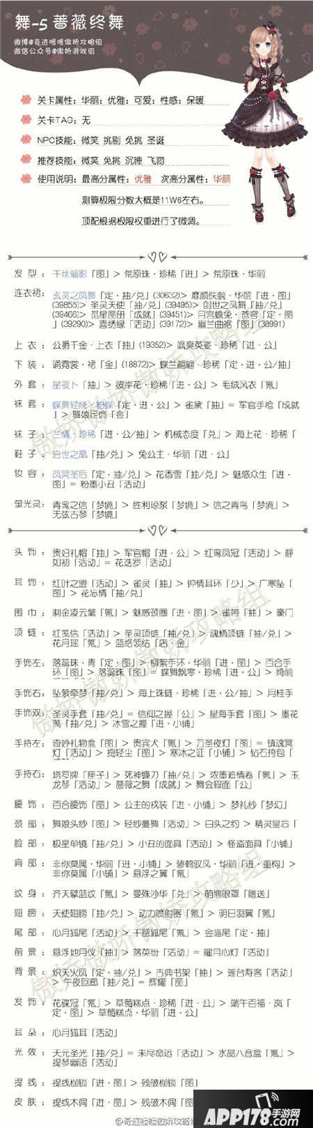 奇迹暖暖黑蔷薇之舞5蔷薇终舞高分搭配攻略