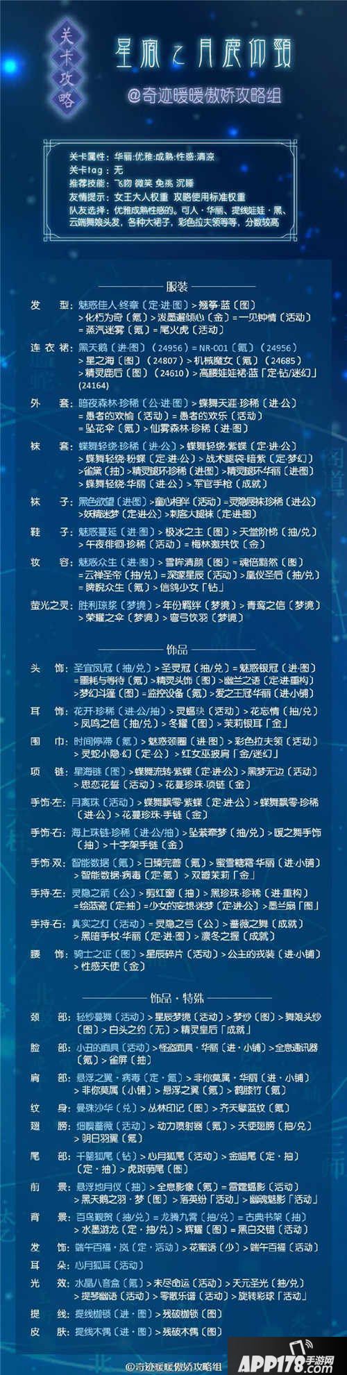 奇迹暖暖月鹿仰颈高分搭配推荐