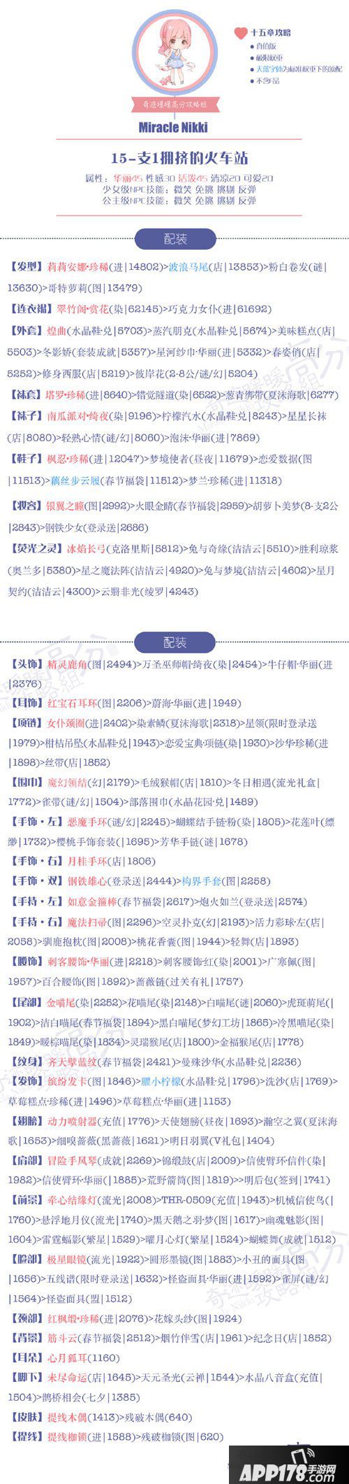 奇迹暖暖15支1公主级级高分s攻略