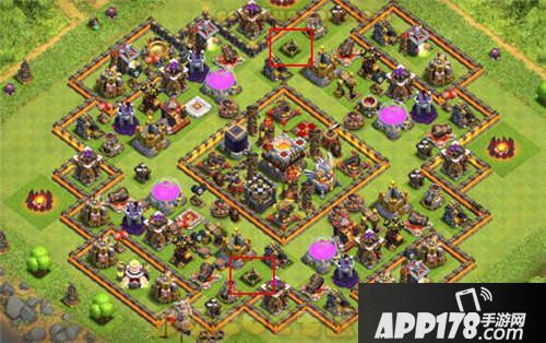 部落冲突11本最新300块墙双炸弹塔阵型