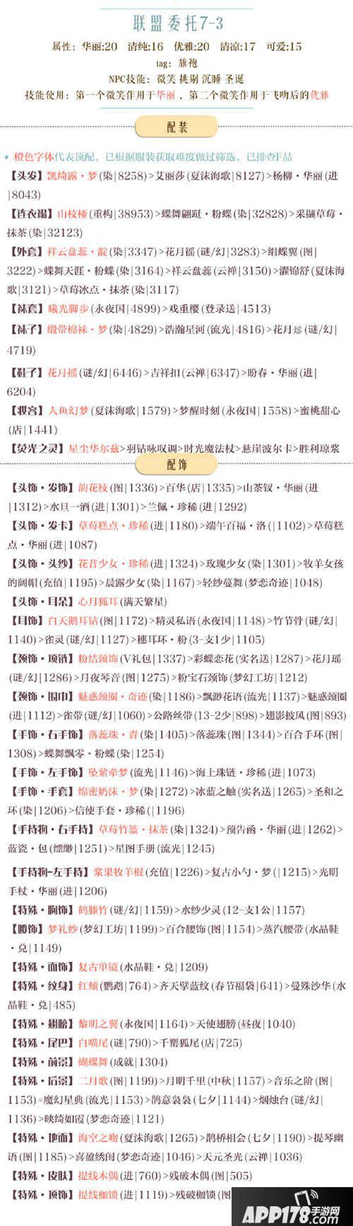 奇迹暖暖联盟委托7-3高分攻略