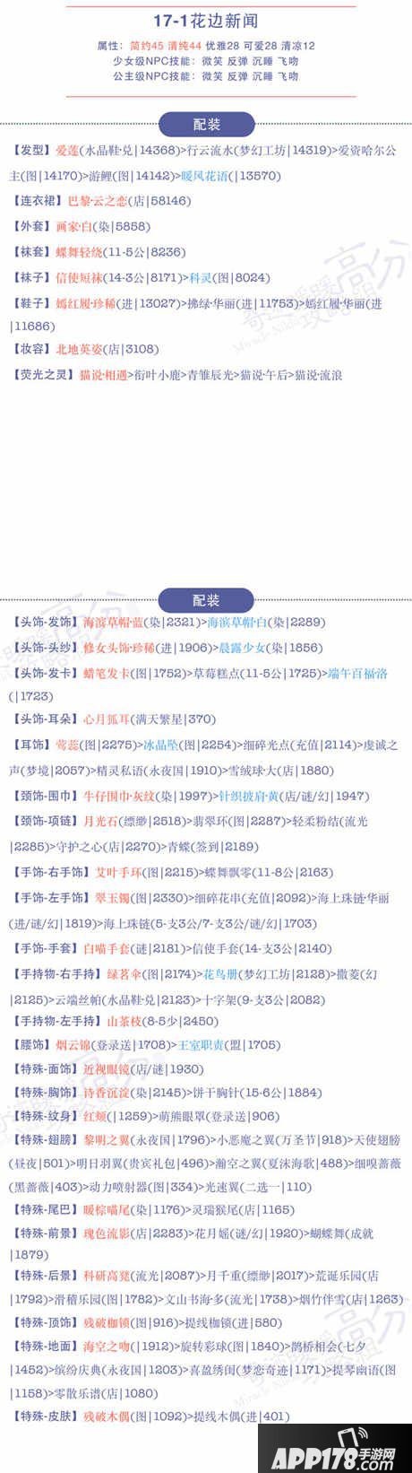 奇迹暖暖17-1花边新闻高分攻略