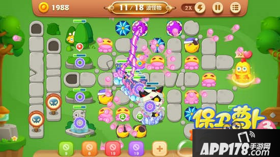 保卫萝卜3燃爆新春第7关怎么过？燃爆新春第7关金萝卜攻略