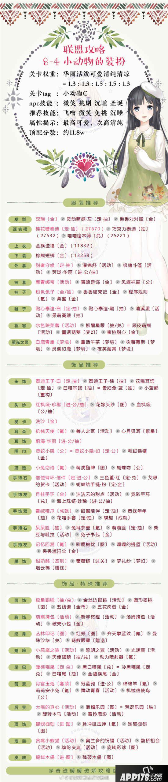 奇迹暖暖联盟委托8-4小动物的装扮高分搭配攻略