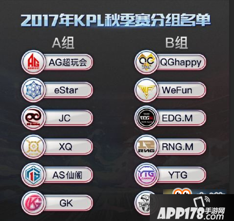 王者荣耀2017KPL秋季赛分组名单公布 9月16日开赛