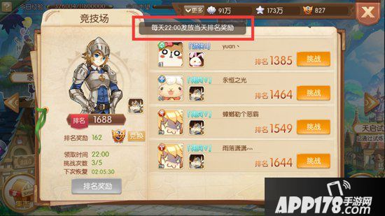 风之大陆手游竞技场排名奖励有什么 排名奖励几点发