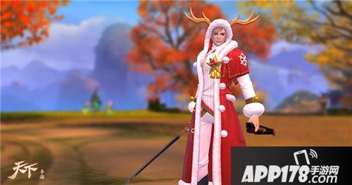 天下手游雪醉棠红点缀大荒冬日