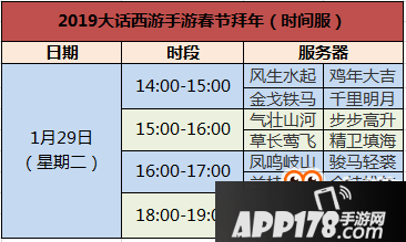 《大话西游》手游2019新春活动大全